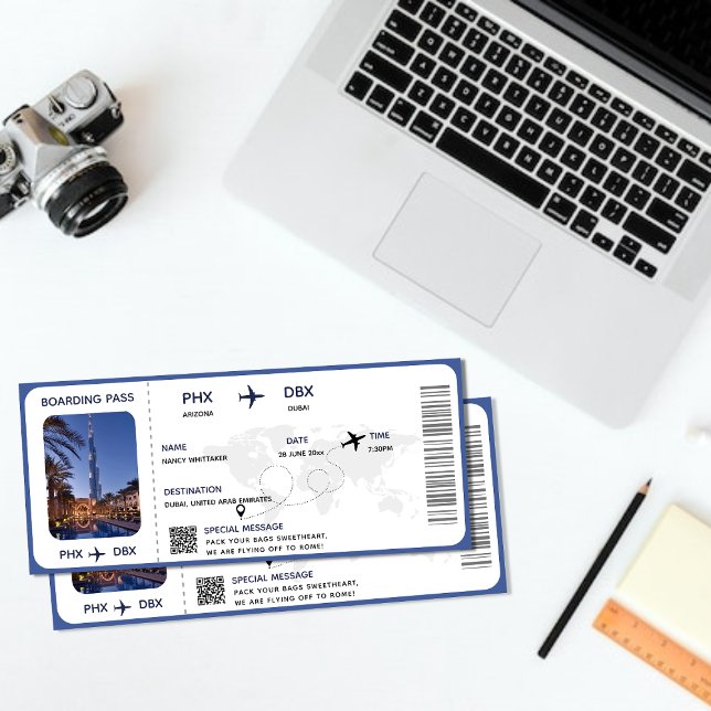 Printable Vacation Boarding Pass Airline Ticket Card (Creator Uploaded)