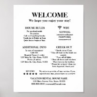 Printable Vacation Rental Welcome Information