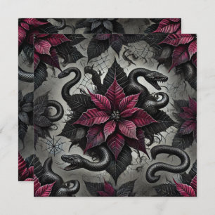 Printable Venomous Poinsettia Blooms Scrapbook Invitation