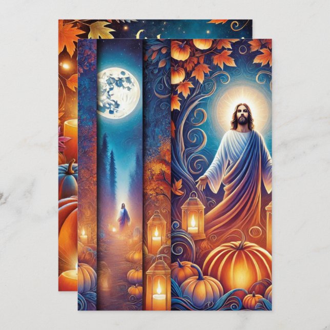 Printable Vibrant Christian Halloween Jesus Invitation (Front/Back)