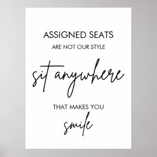 Printable Wedding Sign No Assigned Seats