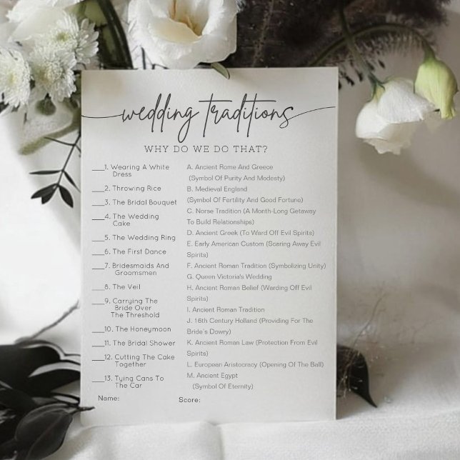 Printable Wedding Traditions Bridal Shower Game (Creator Uploaded)