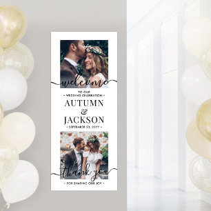 Printable Wedding Welcome Modern Simple Two Photo Poster