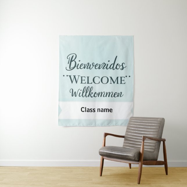Printable Welcome Banner With Class Name Tapestry (In Situ)