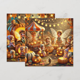 Printable Whimsical Autumn Fairy Market Scrapbook Invitation