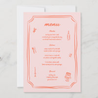Printable Whimsical Hand Drawn Fun Retro Wedding