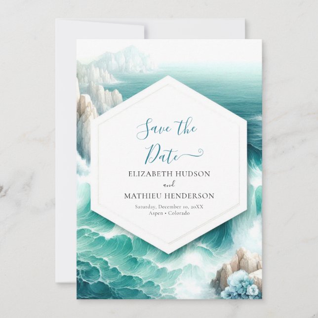 Printable Whimsical Nautical Wedding  Save The Date (Front)