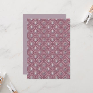 Printable Whimsical Pink Snowman Mandala Ogee Fans Invitation