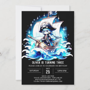 Printable Whimsy Pirate Birthday Invitation