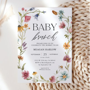 Printable Wildflower Floral Baby Brunch Invitation