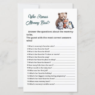 Printable Winter Animals Who Knows Mummy Best Game