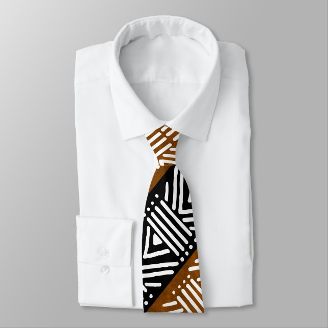 Printed  African Bogolan Neck Tie (Tied)