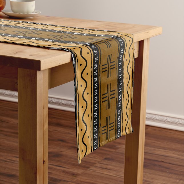 Printed African Bogolan Table Runner (In Situ)