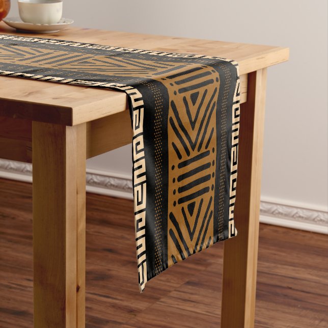 Printed African Bogolan Table Runner (In Situ)