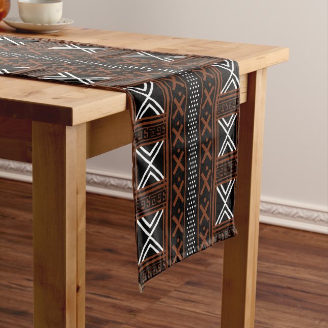 Printed African Bogolan Table Runner (In Situ)