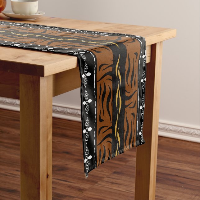 Printed African Bogolan Table Runner (In Situ)