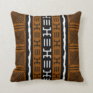 Printed African Mud Cloth Design Tote Bag Cushion