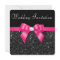 Printed Black Sequins and Hot Pink Bow Wedding