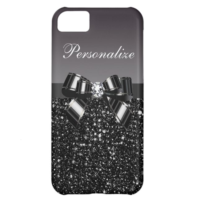 Printed Black & White Sequins, Bow & Diamond Case-Mate iPhone Case (Back)