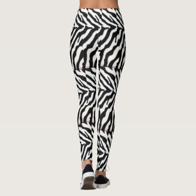 PRINTED BLACK WHITE ZEBRA SKIN LEGGINGS (Back)