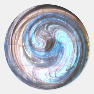 Printed Blue Paua Abstract Art Classic Round Sticker