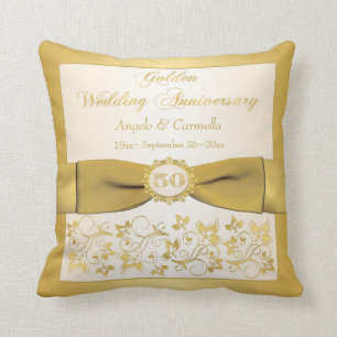 PRINTED BOW 50th Anniversary Double PHOTO Pillow