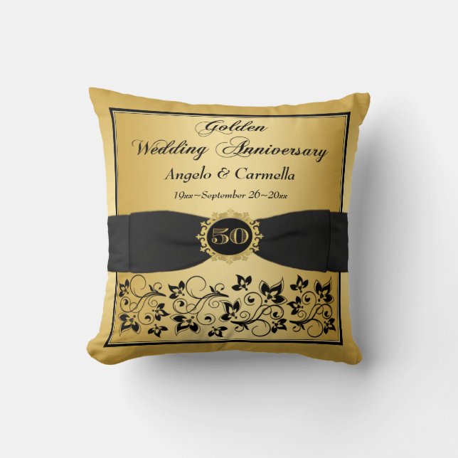 PRINTED BOW 50th Anniversary Double PHOTO Pillow 3 (Front)