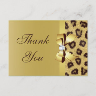 Printed Bow, Diamond & Leopard Print Thank You