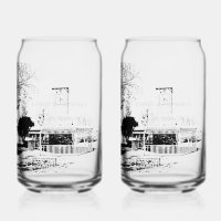 Printed can glass set(set of 2)16ounces