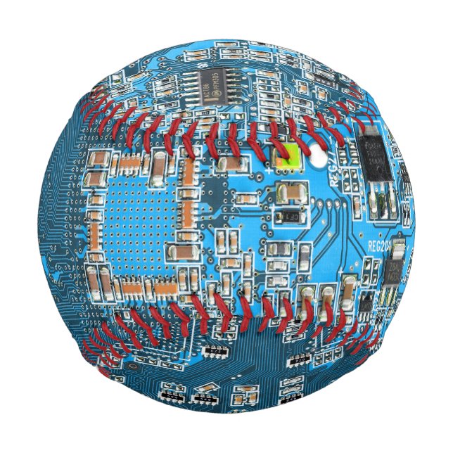 Printed Circuit Assembly PCB Blue Circuit Board Baseball (Front)