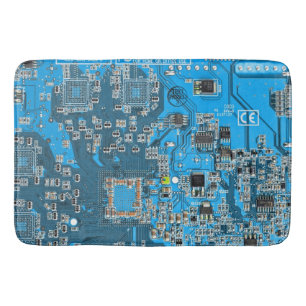 Printed Circuit Assembly PCB Blue Circuit Board Bath Mat