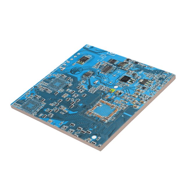 Printed Circuit Assembly PCB Blue Circuit Board Ceramic Tile (Side)
