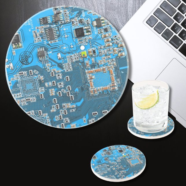 Printed Circuit Assembly PCB Blue Circuit Board Coaster (Creator Uploaded)