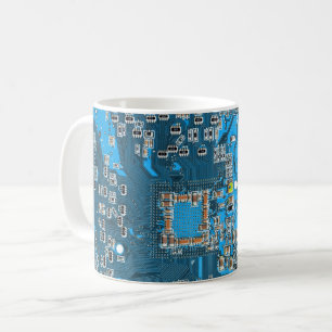 Printed Circuit Assembly PCB Blue Circuit Board Coffee Mug