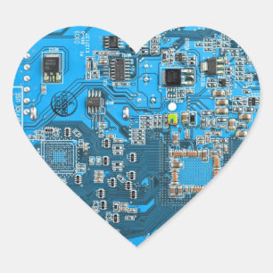 Printed Circuit Assembly PCB Blue Circuit Board Heart Sticker