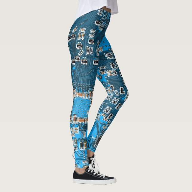 Printed Circuit Assembly PCB Blue Circuit Board Leggings (Right)