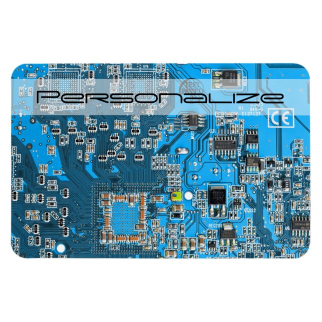 Printed Circuit Assembly PCB Blue Circuit Board Magnet (Horizontal)