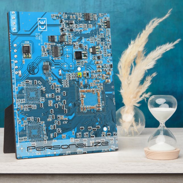 Printed Circuit Assembly PCB Blue Circuit Board Plaque (Side)