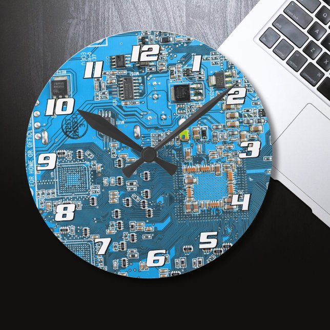 Printed Circuit Assembly PCB Blue Circuit Board Round Clock (Creator Uploaded)
