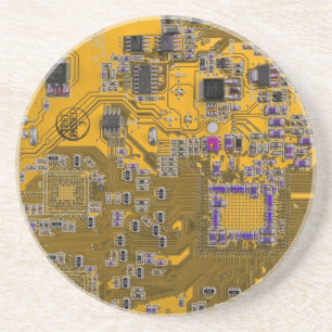 Printed Circuit Assembly PCB Circuit Board Orange Coaster
