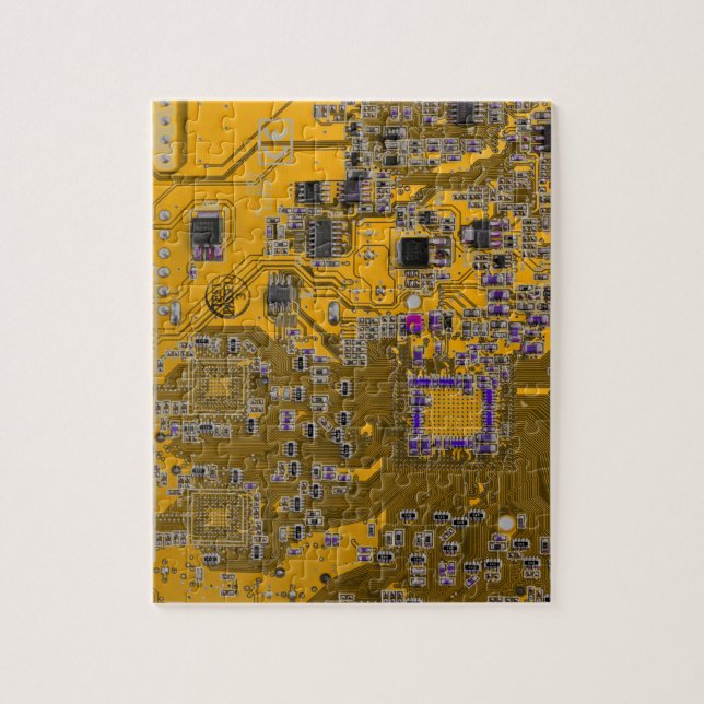 Printed Circuit Assembly PCB Circuit Board Orange Jigsaw Puzzle (Vertical)