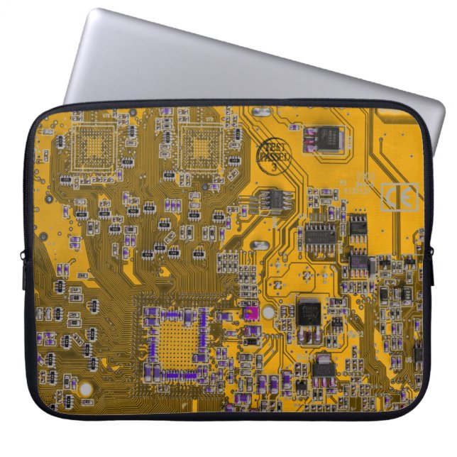Printed Circuit Assembly PCB Circuit Board Orange Laptop Sleeve (Front)