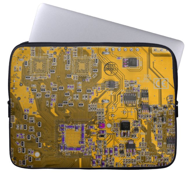 Printed Circuit Assembly PCB Circuit Board Orange Laptop Sleeve (Front)