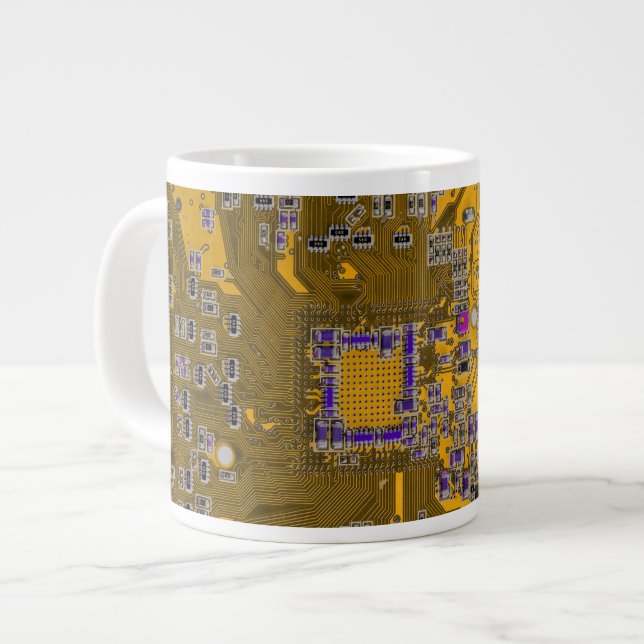 Printed Circuit Assembly PCB Circuit Board Orange Large Coffee Mug (Front Left)