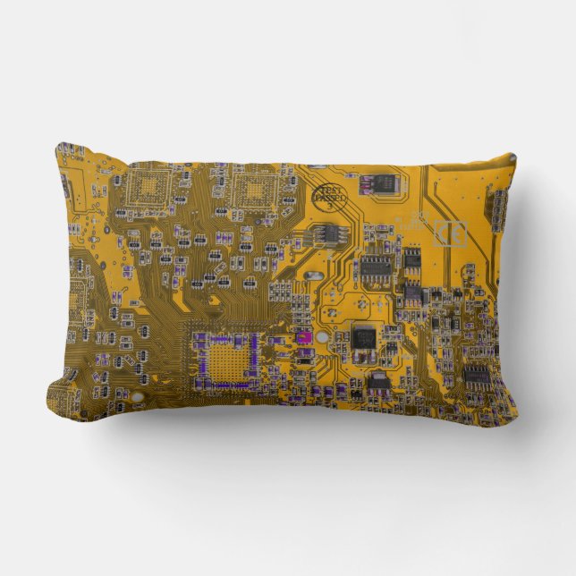 Printed Circuit Assembly PCB Circuit Board Orange Lumbar Cushion (Front)