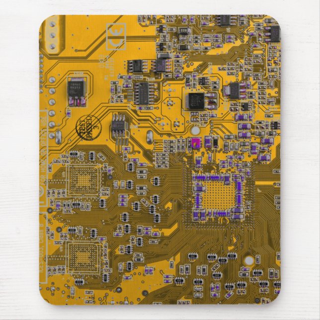 Printed Circuit Assembly PCB Circuit Board Orange Mouse Pad (Front)
