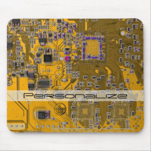 Printed Circuit Assembly PCB Circuit Board Orange Mouse Pad