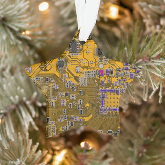 Printed Circuit Assembly PCB Circuit Board Orange Ornament (Tree)