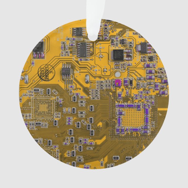 Printed Circuit Assembly PCB Circuit Board Orange Ornament (Front)