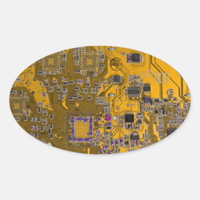Printed Circuit Assembly PCB Circuit Board Orange Oval Sticker (Front)